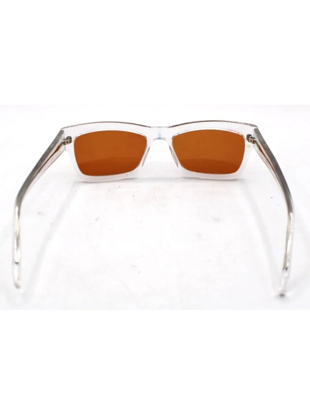 Starling Eyewear Sunglasses The SouthX Clear Frame Orange Amber Lens Square NEW